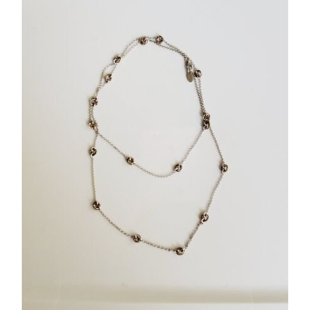Frederic Duclos Sterling Silver Love Knot 40 in Long Necklace - Picture 3 of 9